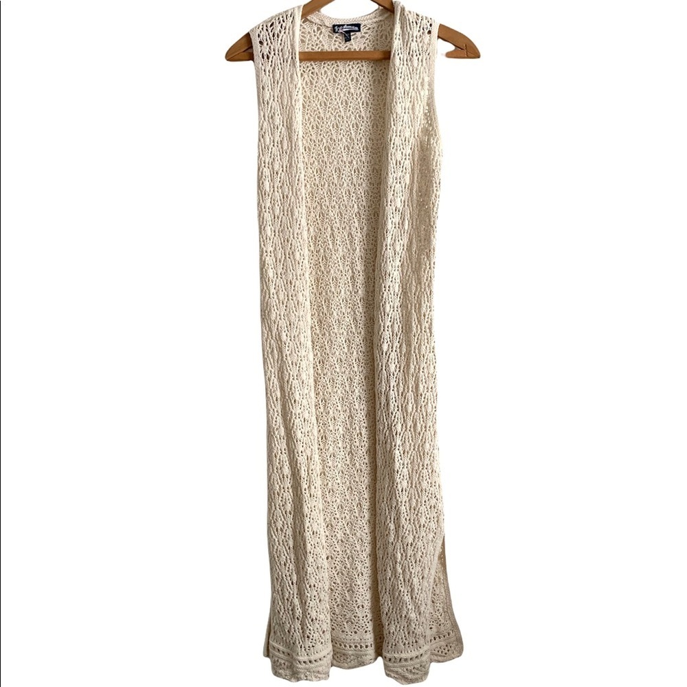 Freshman Crocheted Sleeveless Cardigan Size XS